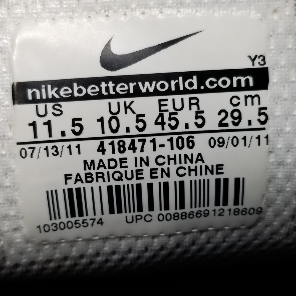 Nike Lunar Control Leather Golf Shoes 11.5 White - Picture 8 of 8